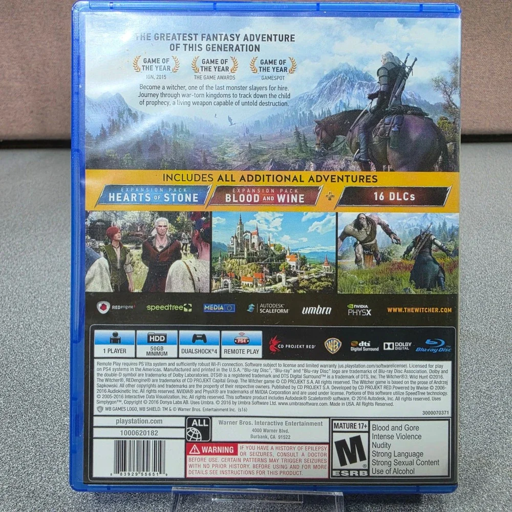 The Witcher 3 Wild Hunt PS4 Excellent Complete Edition